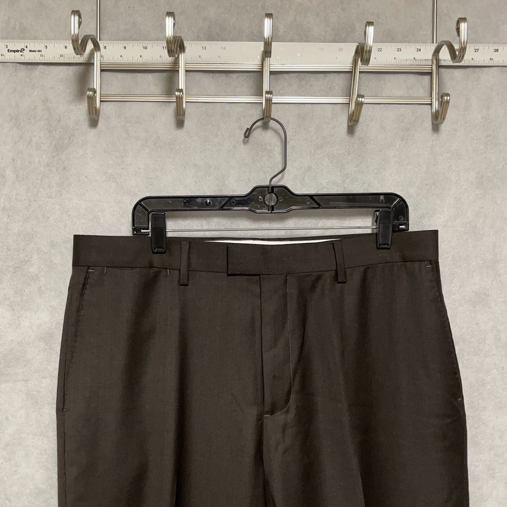 Banana Republic Pants Men 36X33 Brown Marzotto Italy Fabric Dress Slacks 34X34